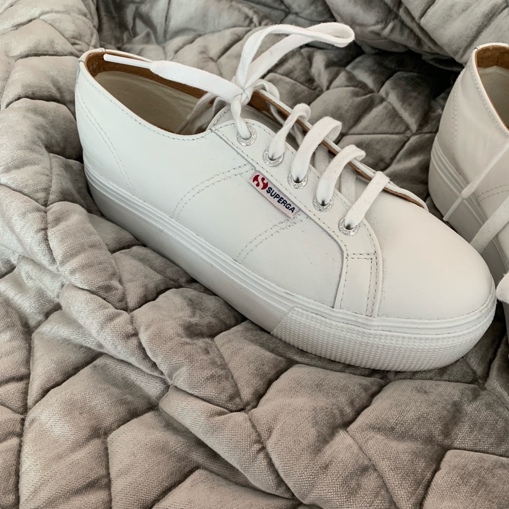 Superga White Platform Sneakers Like New!!💥